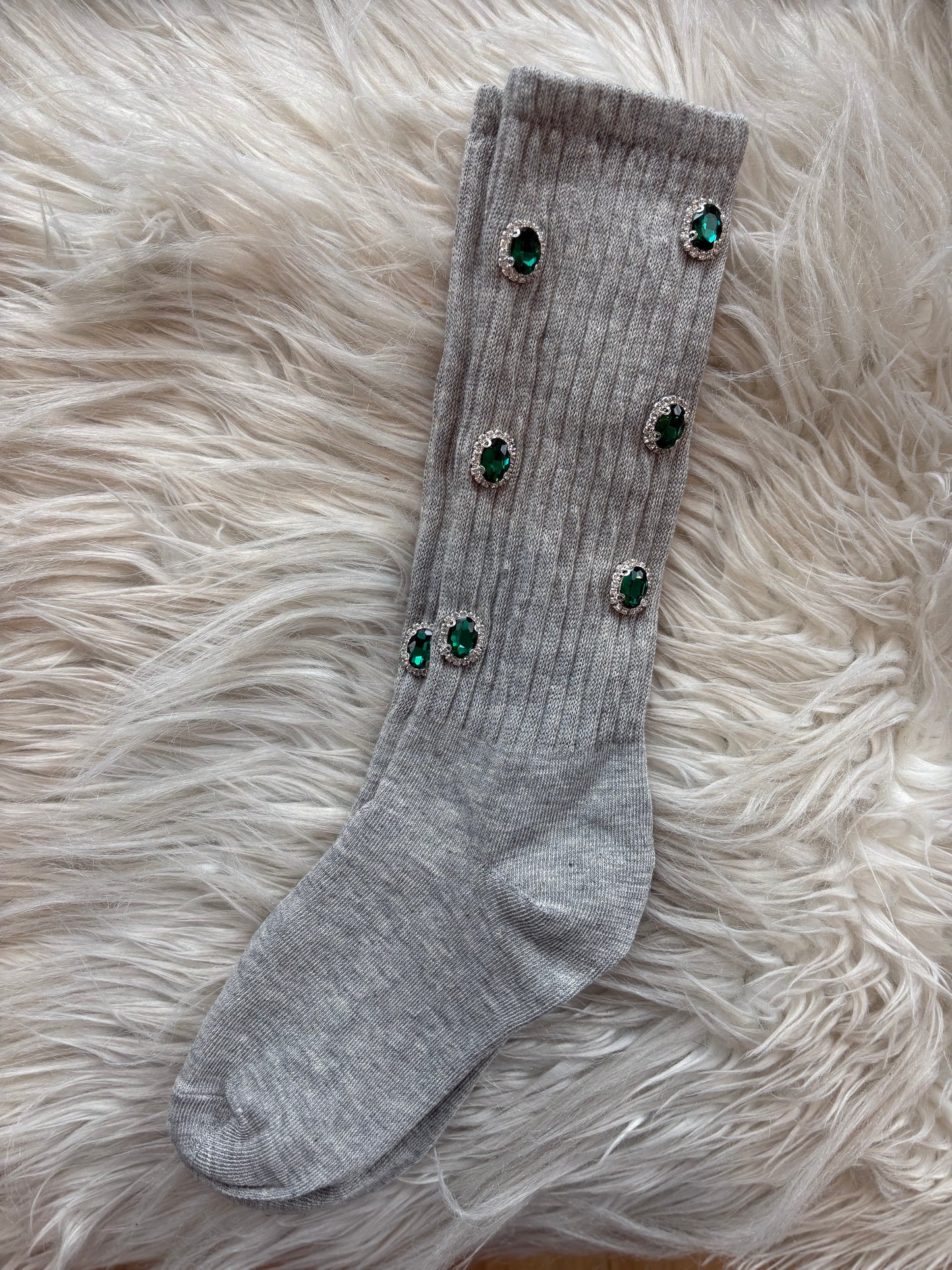 Eagles Green Rhinestone Socks