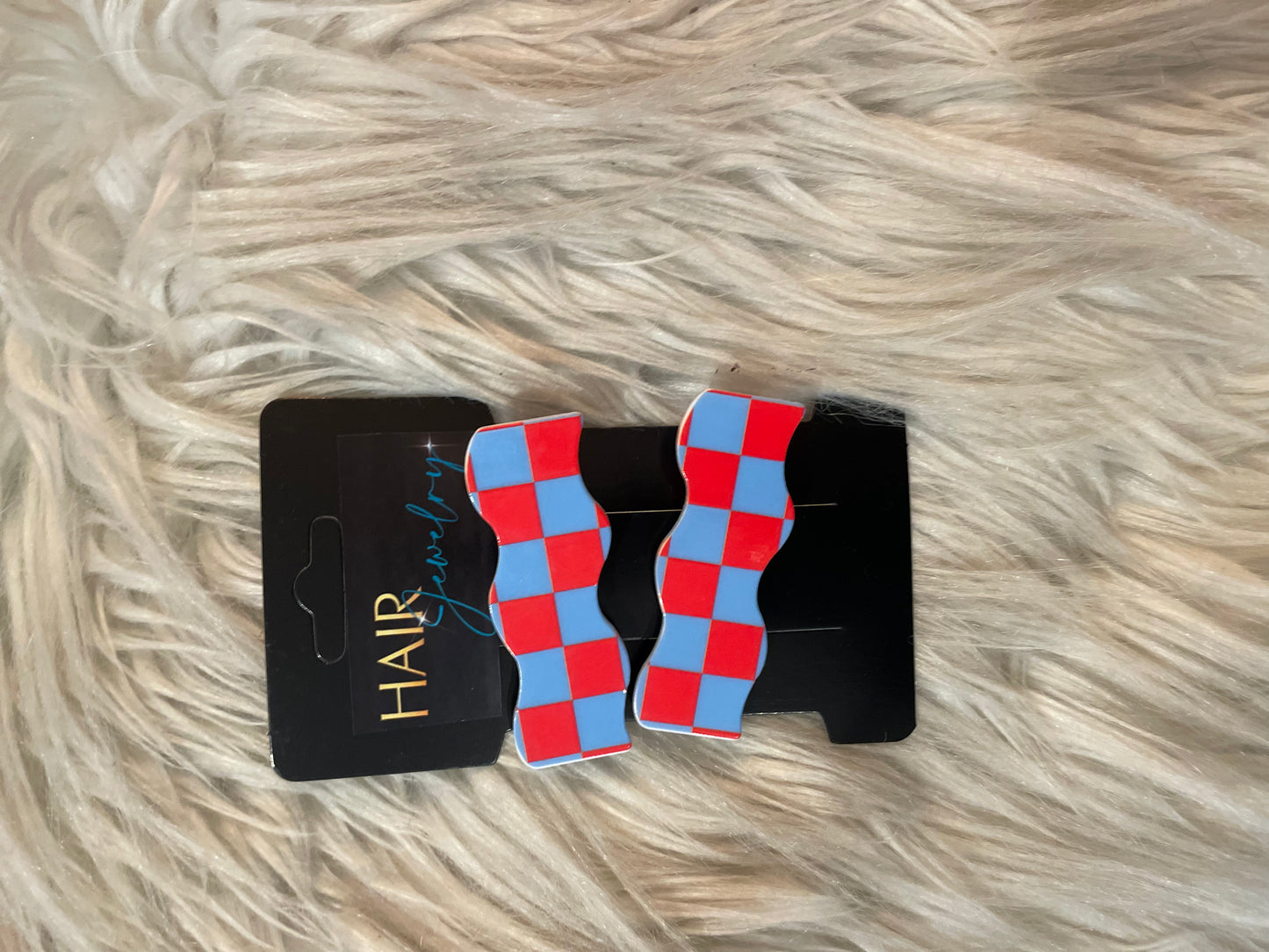 Checkered Hair Clips