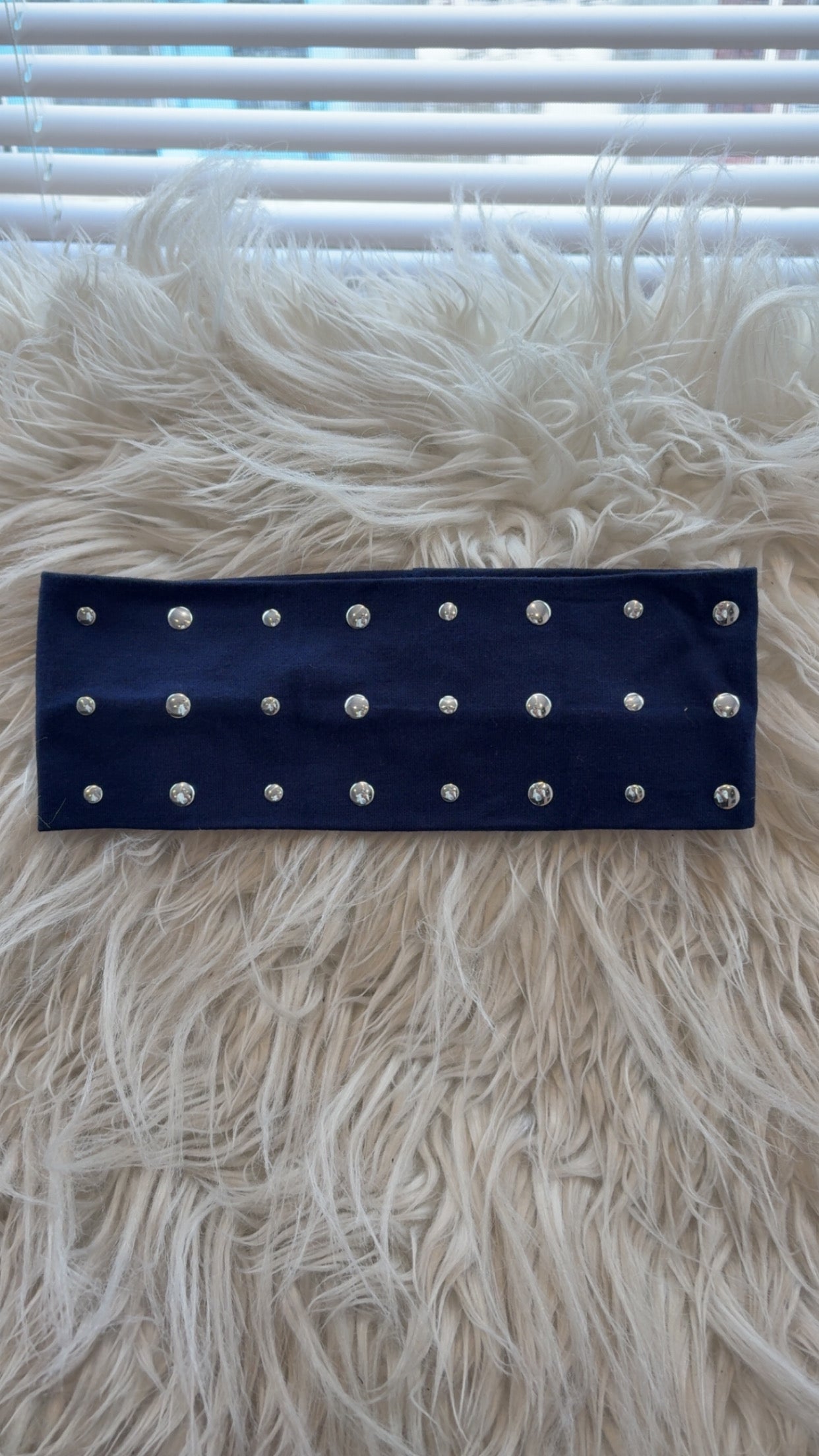 Navy blue studded soft headband