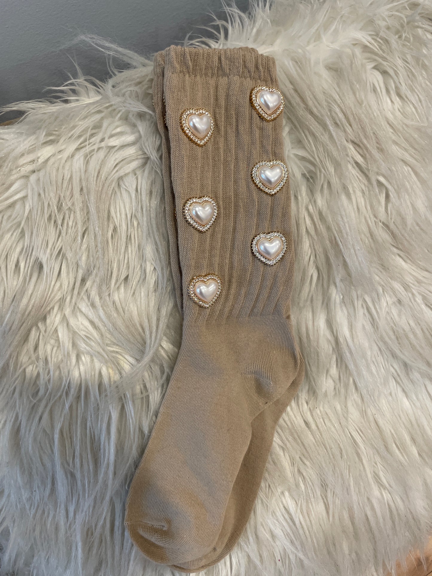 Tan Pearl Socks