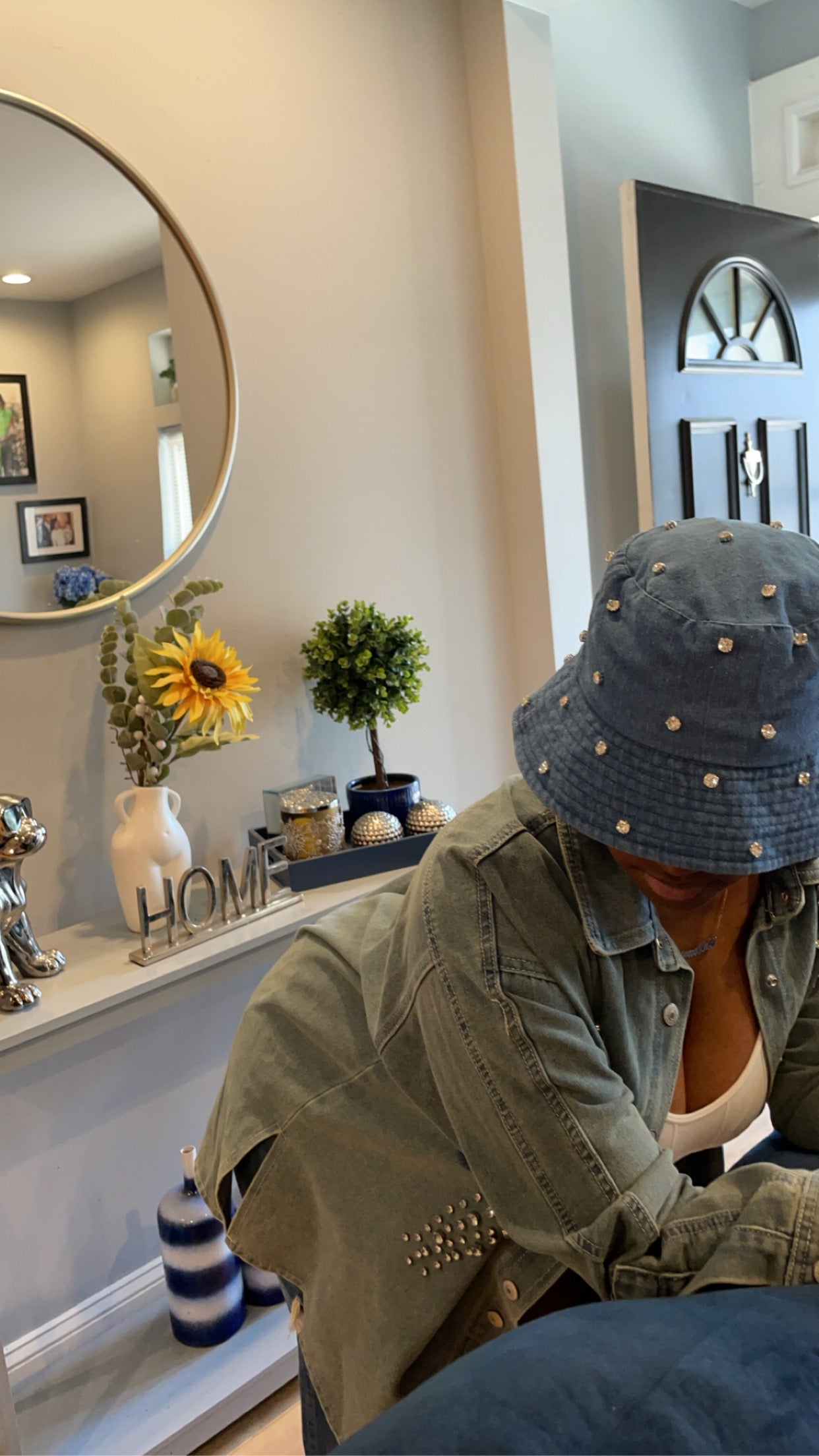 Denim Diamond Bucket Hat