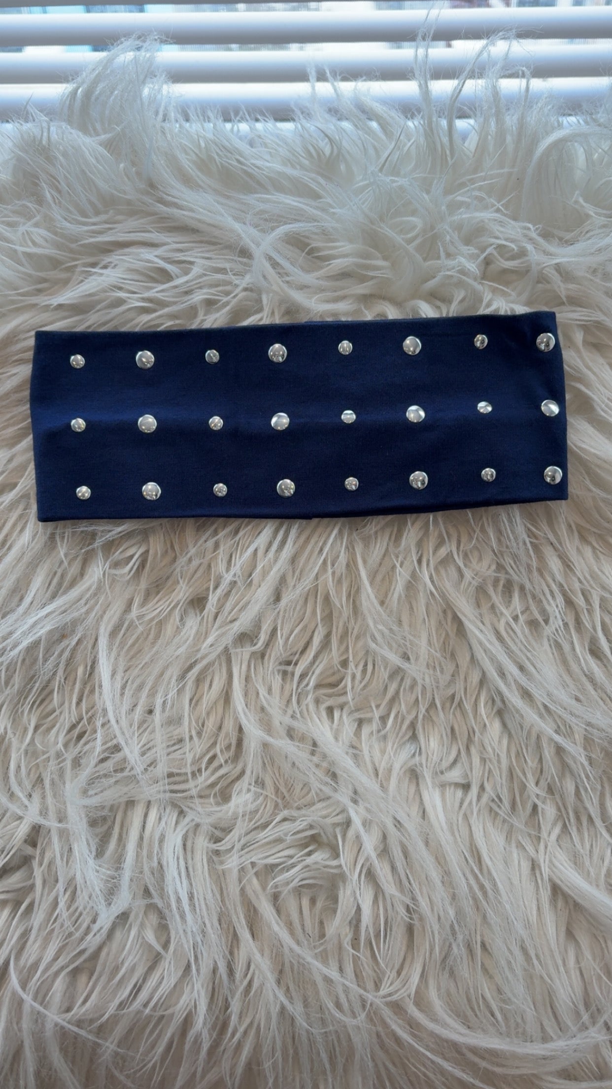 Navy blue studded soft headband