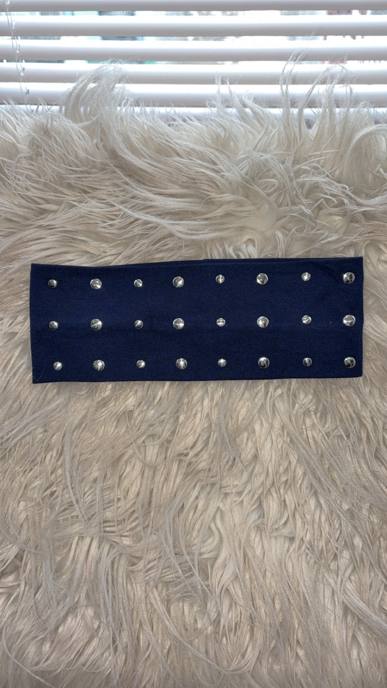 Navy blue studded soft headband