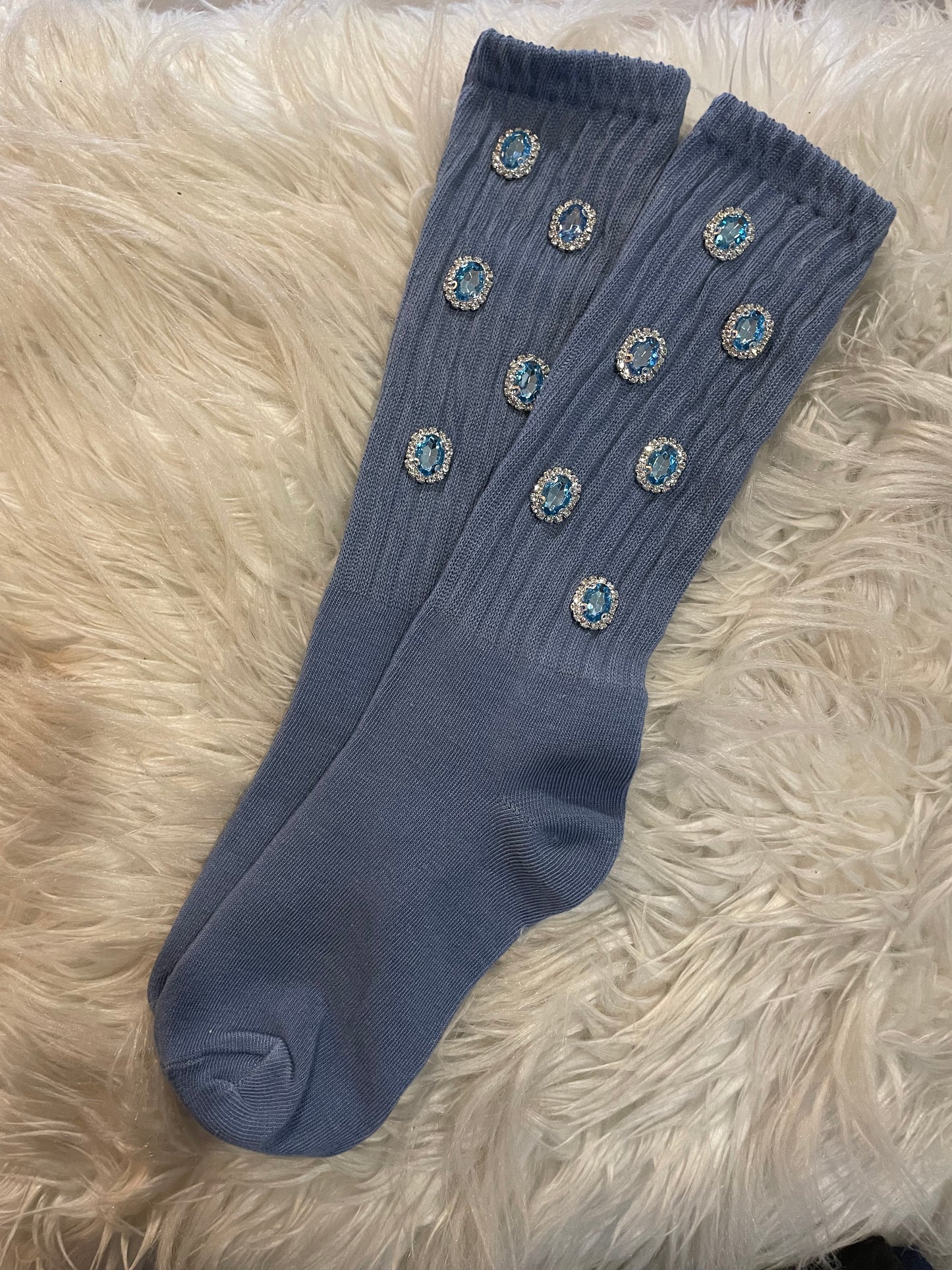 Light blue Rhinestone Socks