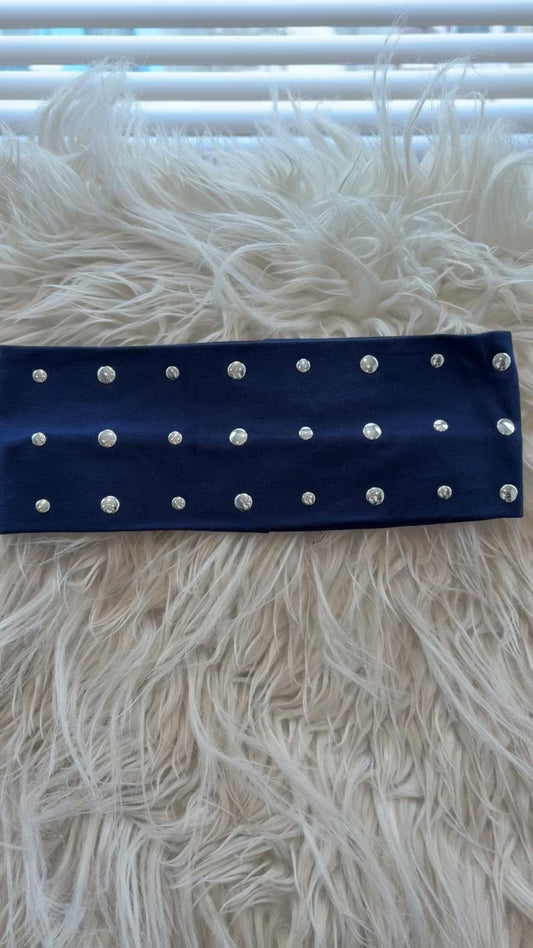 Navy blue studded soft headband