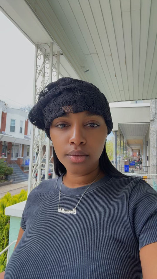 Lined Lace Beanie